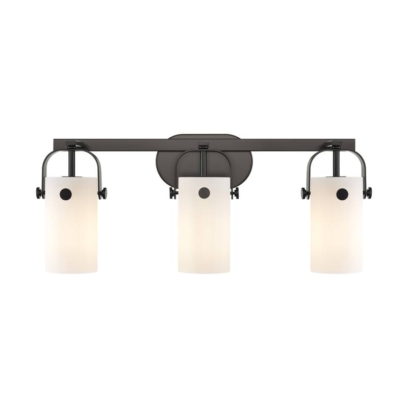 Innovations Lighting 423-3W-11-25 Pilaster II Cylinder Vanity Pilaster - Matte Black / Matte White