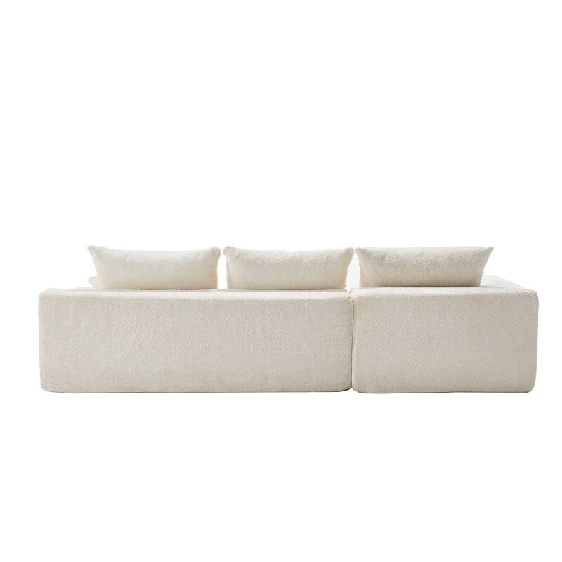Floor Standing Chaise Lounge Couch L-shape Sectional Sofa with Ottoman
