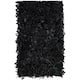 SAFAVIEH Handmade Leather Shag Carlijn Modern Decorative Rug - 2'3" x 4' - Black