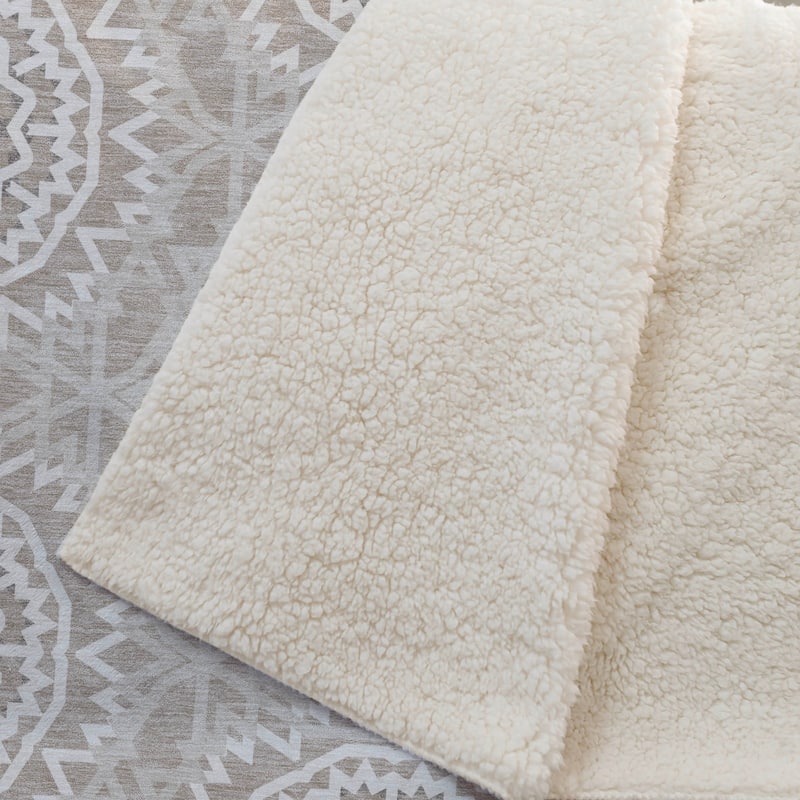 Premium Machine Washable Boho Suzani Sherpa Throw Blanket