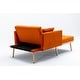 preview thumbnail 9 of 64, Velvet Upholstered Tufted Living Room Sleeper Sofa Chair With Rose Golden feet