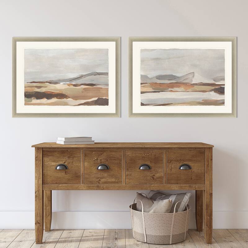 Dusky Mountain S/2 Framed Art Giclee Under Glass - Grey
