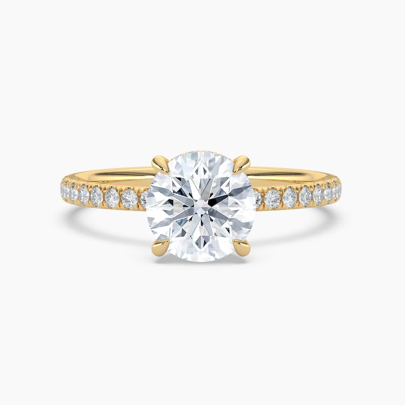 Auriya 14k Gold Lab Grown Round Diamond Luxe Hidden Halo Engagement Ring 1.00 to 5.00 ct. tw. (F-G, VS) - 8 - 4.00 carats - Yellow