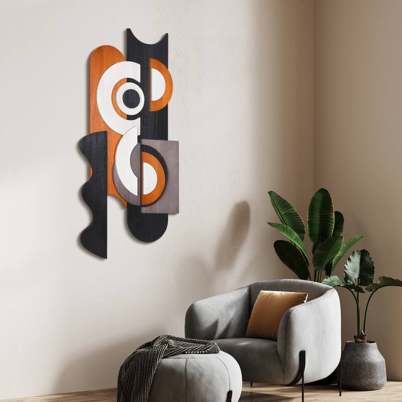 "Honeyed Dusk" Hand Made & Hand Finished Dimensional Solid Paulownia Wood Abstracts Wall Art