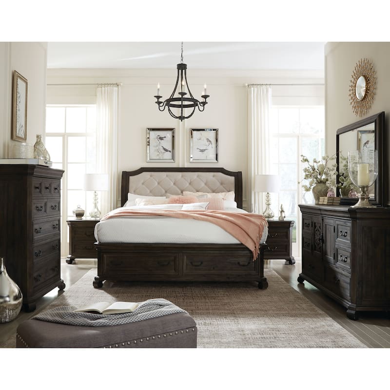 Magnussen Home Bellamy Peppercorn Sleigh Storage Bed