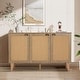 preview thumbnail 9 of 36, Rattan Drawer Accent Storage Cabinet for Living Room 3-Door Cabinet