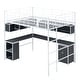 preview thumbnail 20 of 26, Minimalist Style Full Size Metal Loft Kids Bed with Bookcase,Desk,Ladder,Guardrail and Cabinet