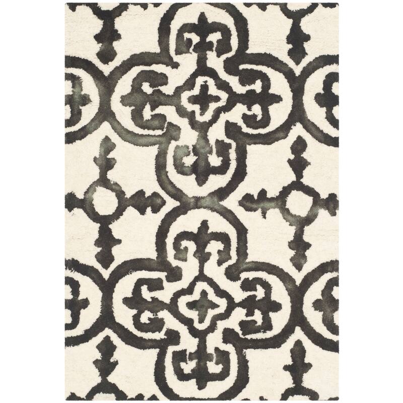 SAFAVIEH Handmade Dip Dye Reintraut Watercolor Vintage Boho Wool - 2' x 3' - Ivory/Charcoal - Runner/Rectangle