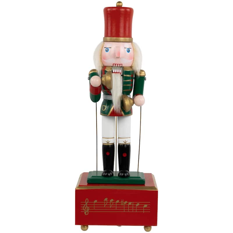 12" Green Musical and Animated Cymbalist Christmas Nutcracker