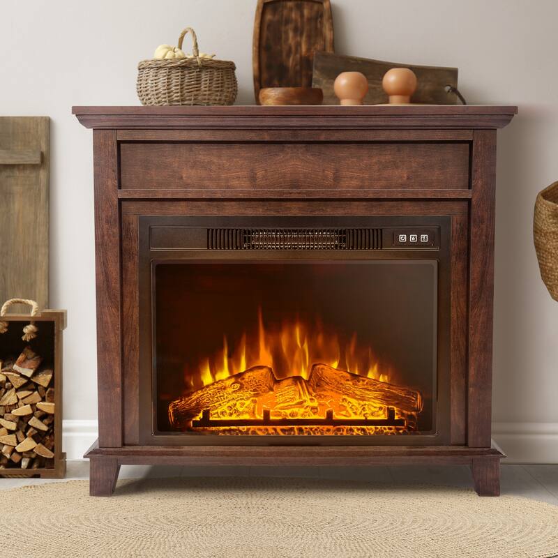 31.65'' /47.6'' Freestanding Electric Fireplace With Mantel