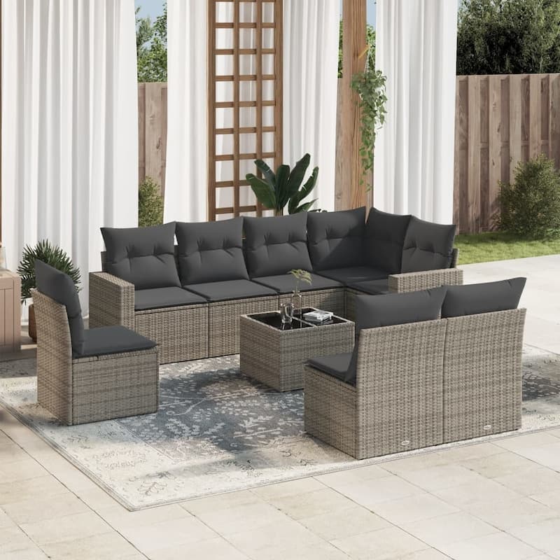 vidaXL Garden Sofa Set Grey - 21.7 x 21.7 x 14.6