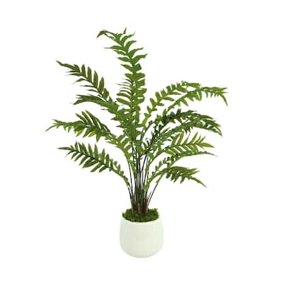 6 ft Fern Arrangement in a Round Fiberstone Pot - Green