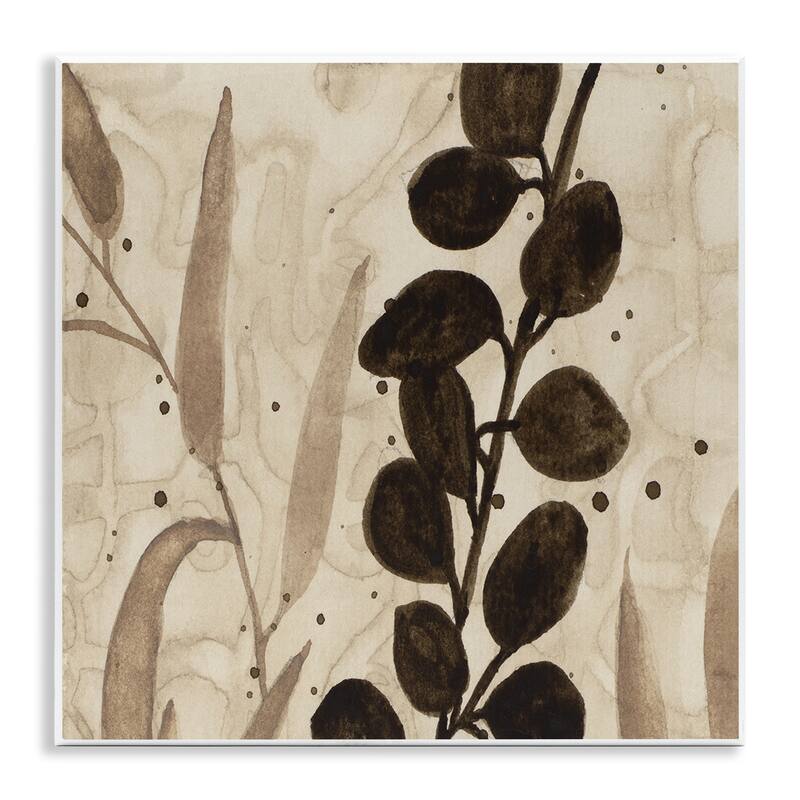 Stupell Asymmetrical Natural Leaves Wall Plaque Art Design By Krinlox - 12 x 12