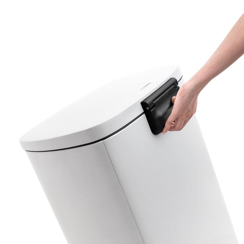 Qualiazero 13.2 Gallon + 3.2 Gallon Rectangular Step Can Combo - Matte White