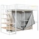 preview thumbnail 10 of 36, Metal Loft Bed with Wardrobe and Storage Shelves