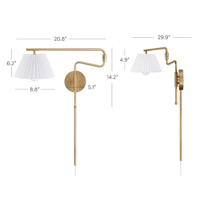 Kai Wall Mounted Plugin Bedside Reading Lamp with Empire Shade