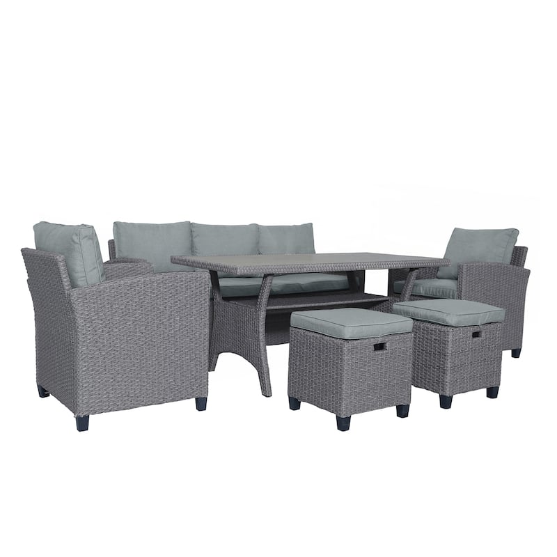 6-Piece Outdoor Rattan Wicker Set