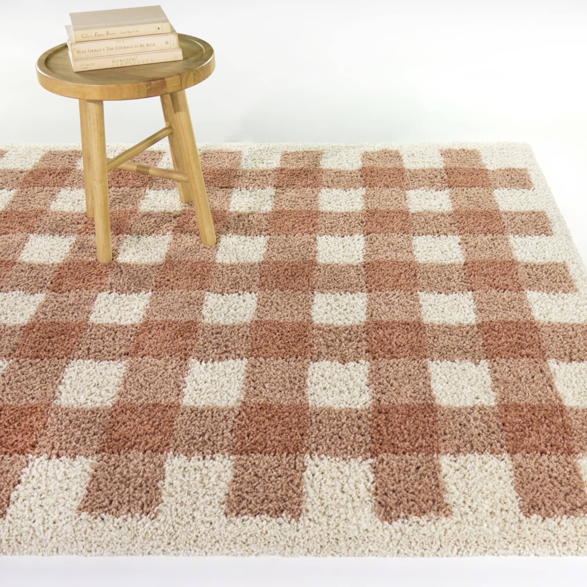 March Gingham Shag Area Rug