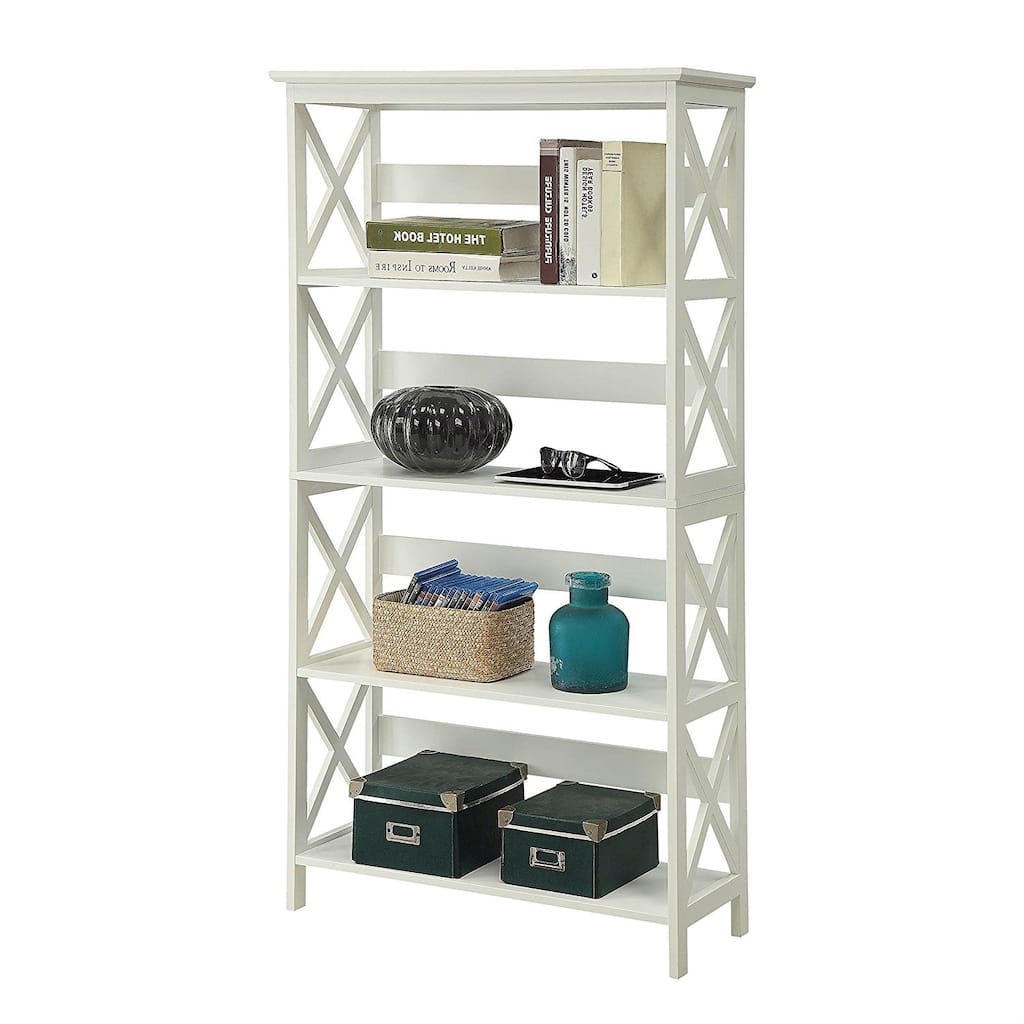 Glossy White 5-Shelf Bookcase - 31.5"W x 11.8"D x 59.8"H