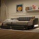 preview thumbnail 14 of 18, Extendable Upholstered Daybed with Storage Drawers & LED Light