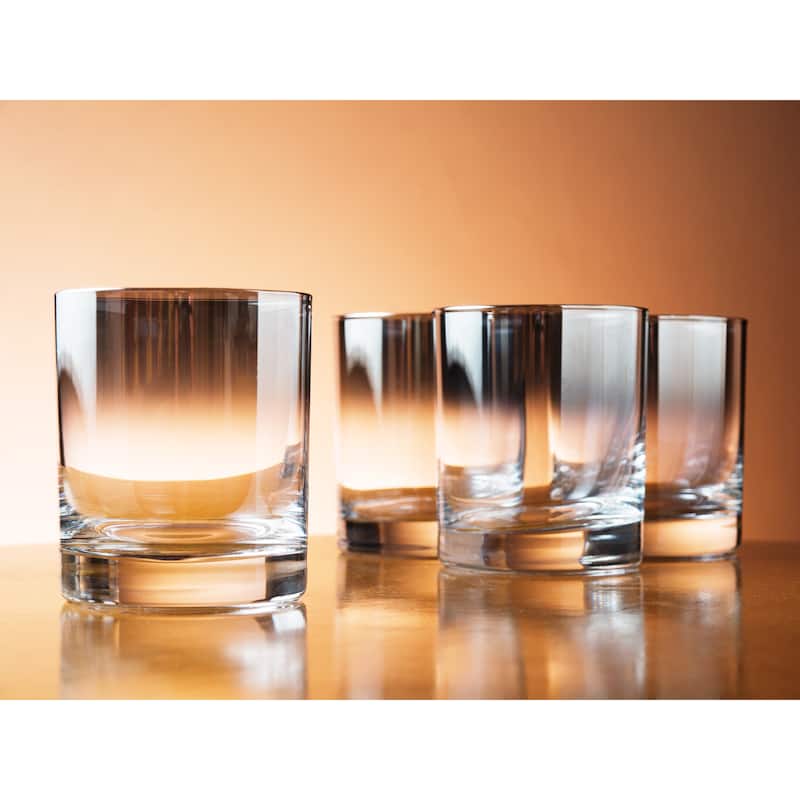 Glass Double Old Fashioned Tumblers- Smoked- 10 Oz.-Set of 4