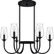 preview thumbnail 2 of 7, Viscount 6-Light Matte Black Chandelier