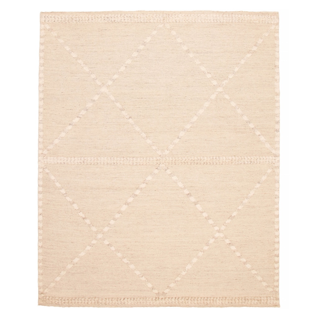 ECARPETGALLERY Hand-knotted Tangier Cream Wool Rug - 8'2 x 10'1
