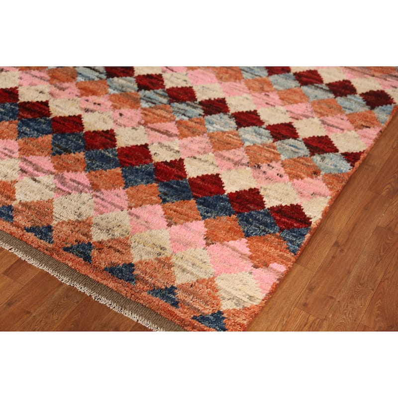 Tribal / Trellis Moroccan Oriental Area Rug Handmade Wool Carpet - 6'7" x 10'4"