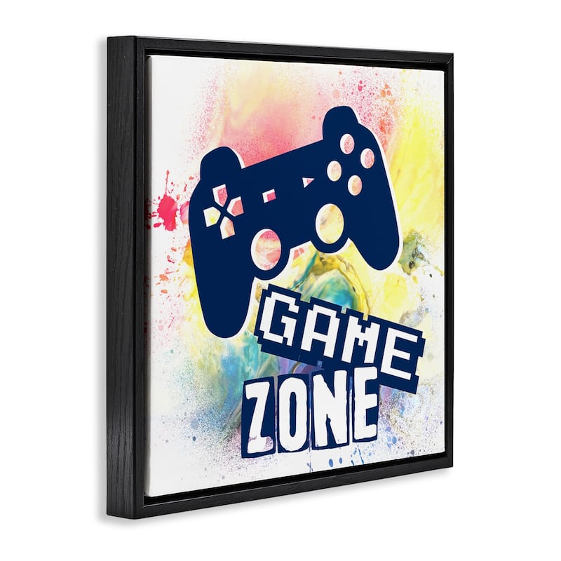 Stupell Game Zone on Modern Splatter Framed Floater Canvas Wall Art Design By Marcus Prime