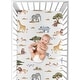 preview thumbnail 4 of 4, Jungle Animals Fitted Crib Sheet Hunter Green Yellow Grey Black and White Safari Elephant Giraffe Lion Monkey Leopard Cheetah