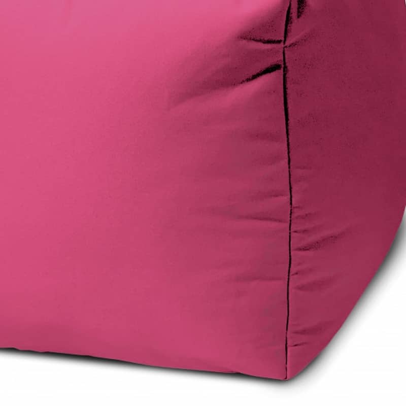 HomeRoots 17" Cool Bright Hot Pink Solid Color Indoor Outdoor Pouf Ottoman - 17' X '17' X '17