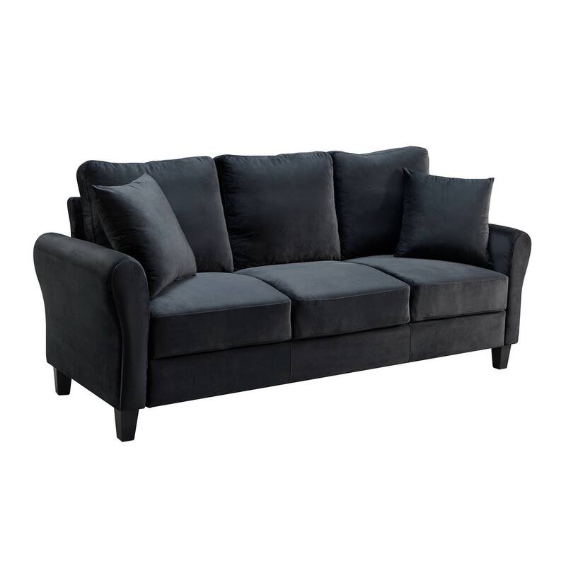 Velvet Couch with 2 Pillow Living Room Furniture 3 Seater Sofa