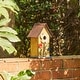 preview thumbnail 56 of 62, Glitzhome 10"H Multicolor Cute Distressed Solid Wood Birdhouse with 3D Flowers
