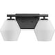 preview thumbnail 9 of 8, Copeland Collection Two-Light Matte Black Mid-Century Modern Vanity Light - 15 in x 7 in x 7.5 in