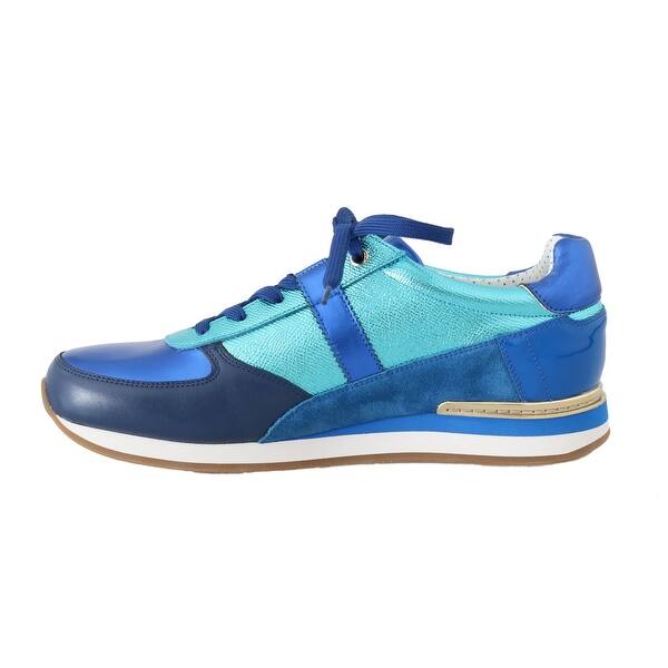 Shop Dolce Gabbana Blue Leather Mens Casual Sneakers Free