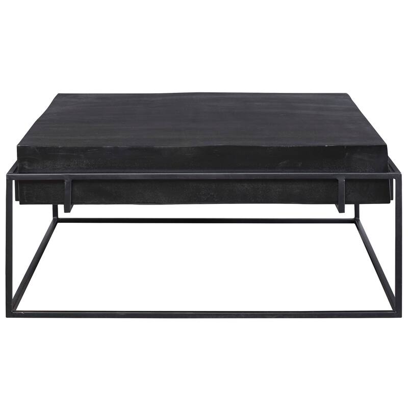 Uttermost 25111 Telone 35" Wide Aluminum Top Iron Coffee Table - Oxidized Black