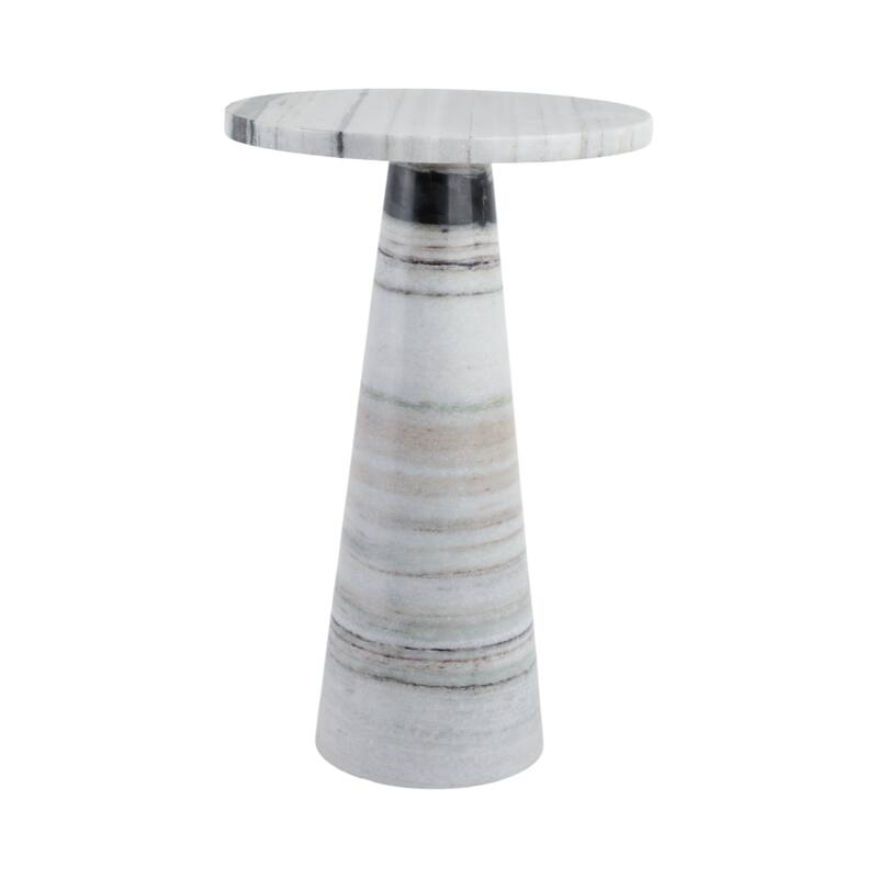 Marble Accent Table with Sleek Tapered Base Modern Minimalist Design