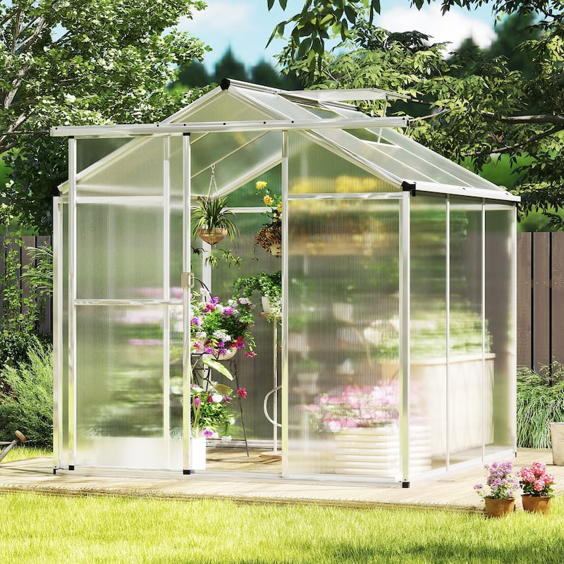 Gymax 6 x 6 FT Greenhouse for Outdoors Large Walk-in Green House w/