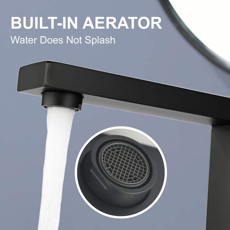 8 Inch Bathroom Faucet 3 Holes Two Handles Modern Luxury Widespread Bathroom Sink Faucet Tap with Water Supply Lines