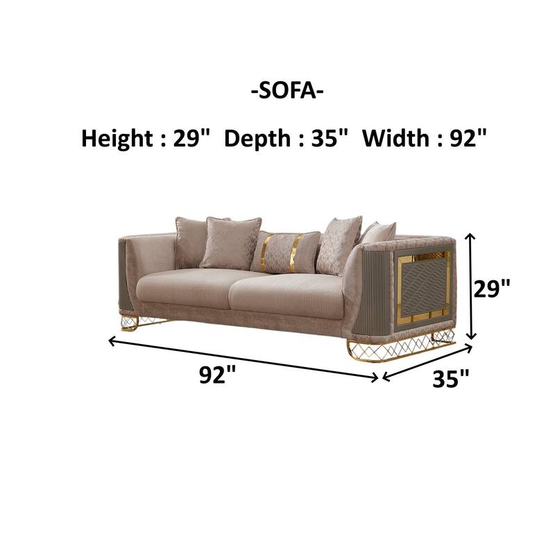 Aldoria 3 Pieces Living Room Sets 1 Sofa 1 Loveseat 1 Chair