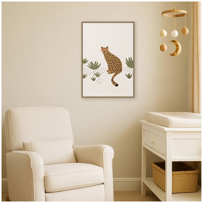 Kate and Laurel Leopard II by July Art Prints Framed Canvas Wall Art Print