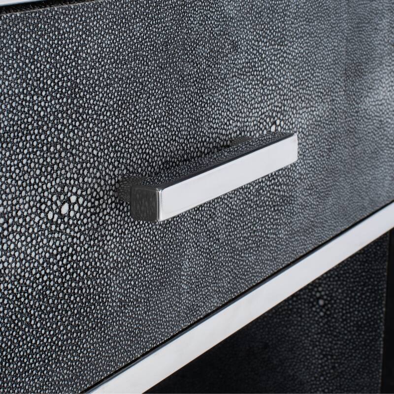 SAFAVIEH Couture Pietsje 1-Drawer Faux Shagreen Nightstand
