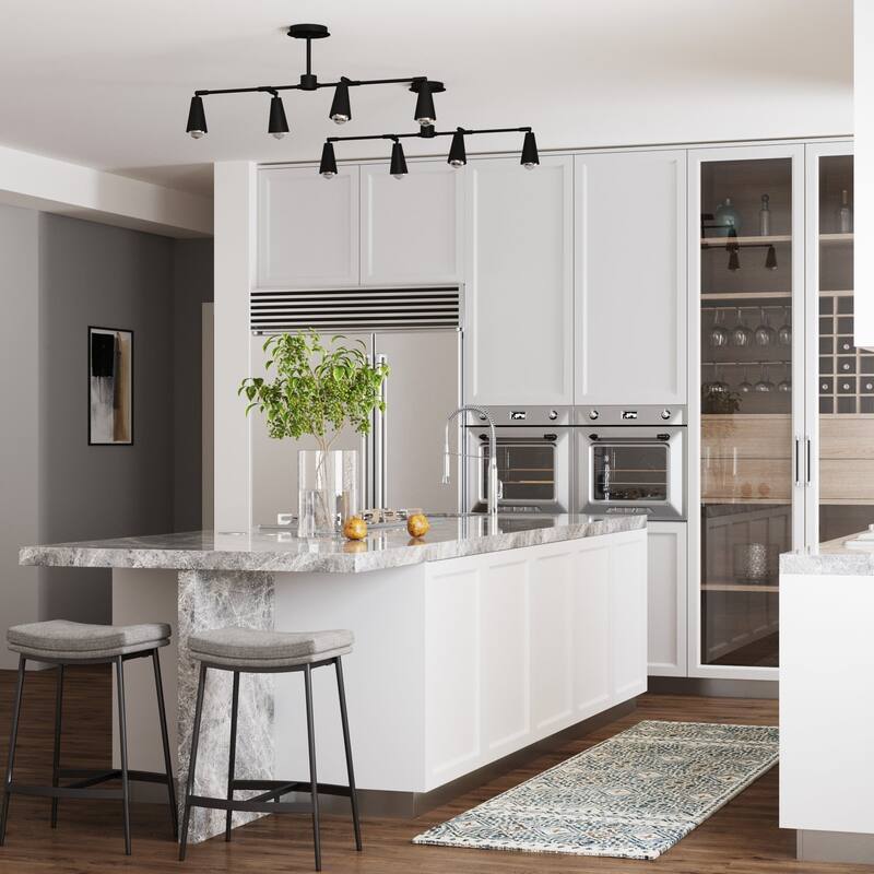 Nathan James Violet 4-Light Ceiling Track Light, Mid-Century Modern Flush Mount Spotlight Fixture