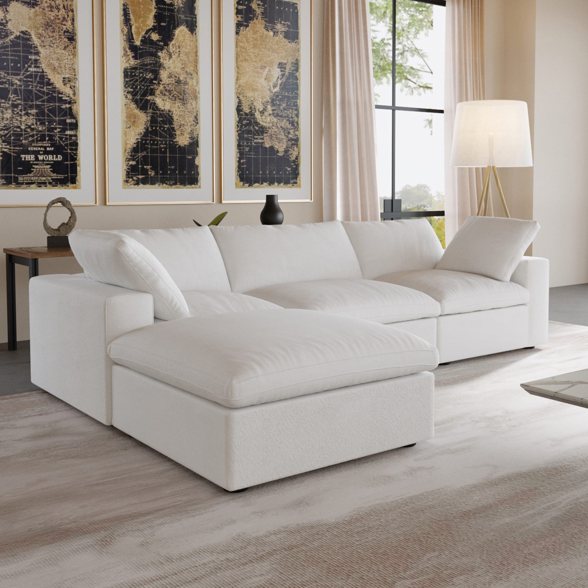 L shaped linen new arrivals couch