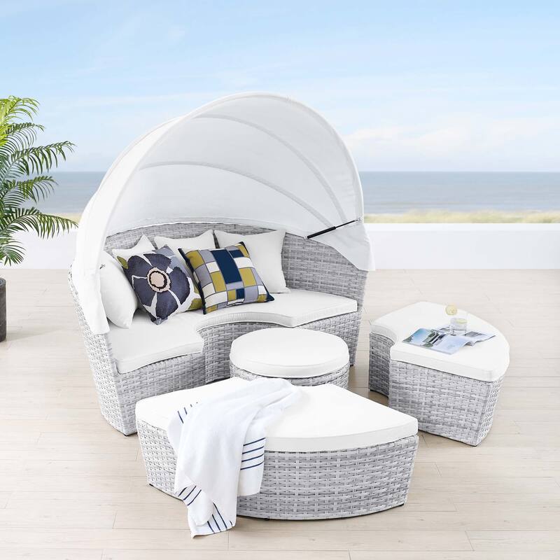 Scottsdale Canopy Outdoor Patio Daybed - White