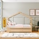 preview thumbnail 2 of 10, Whimsical Twin House Bed with Trundle - Safe Pine Frame