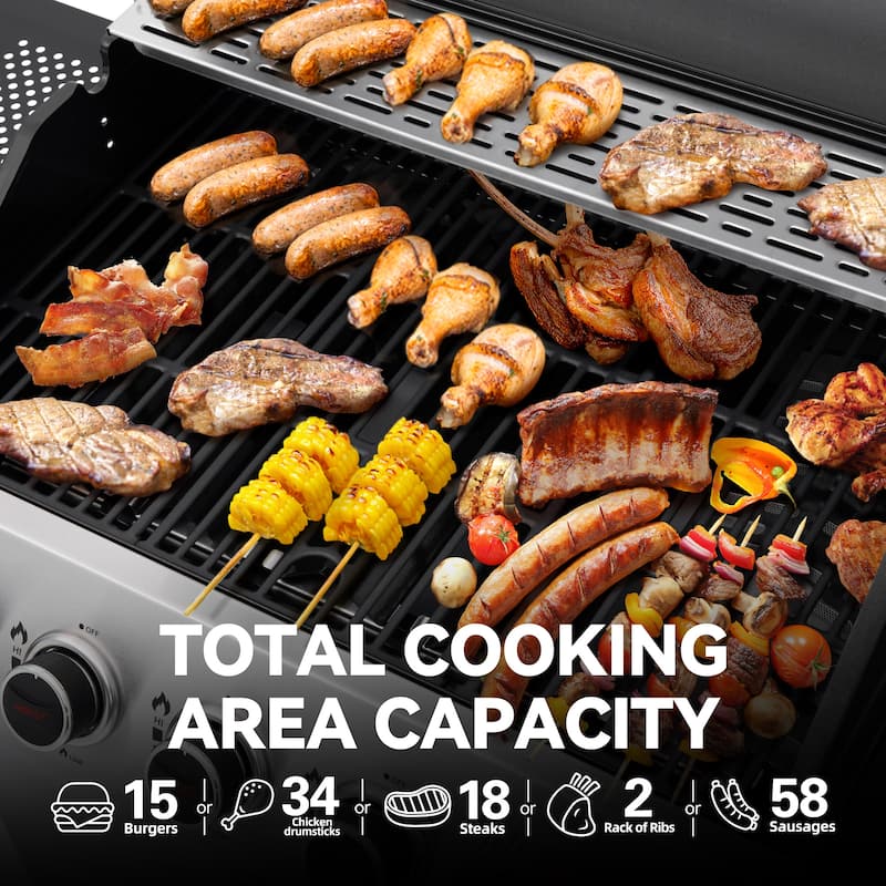 Royal Gourmet 5-Burner Gas Grill with Sear Burner and Side Burner