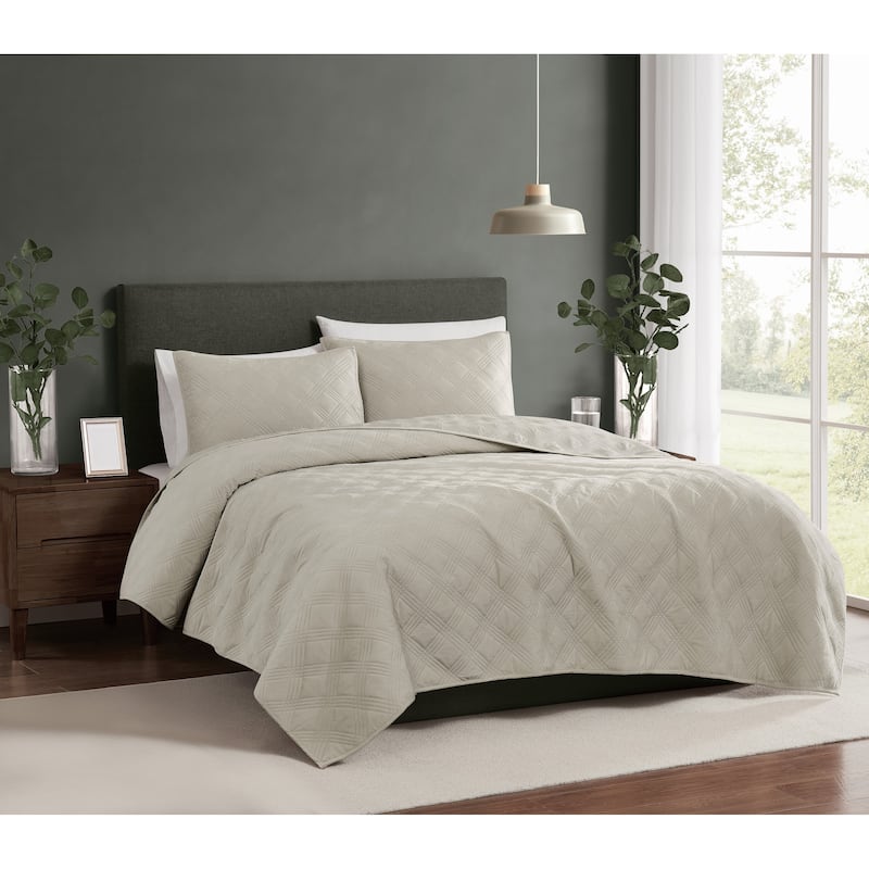 Brooklyn Loom Corduroy Pinsonic 3 Piece Quilt Set