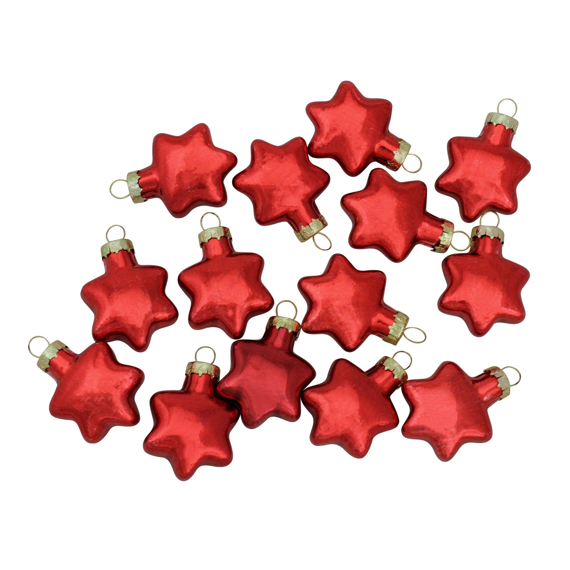 Shop 56ct Shiny Red Star Glass Christmas Ornaments 1 75 45mm