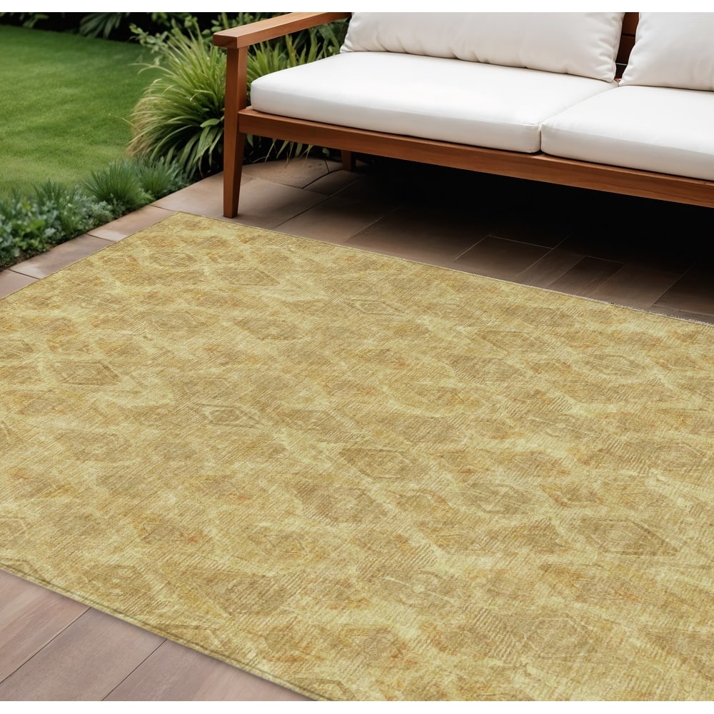 HomeRoots Geometric Traditional Rectangle Outdoor Rug